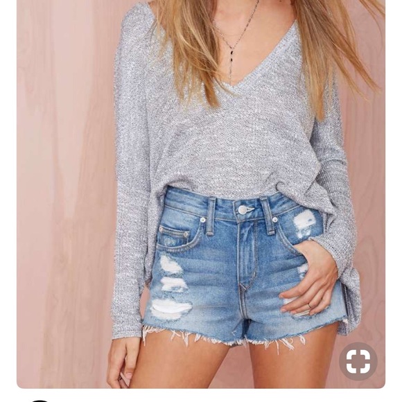 Nasty Gal Cut-Off ripped Torn Denim Jean Shorts - Picture 8 of 8